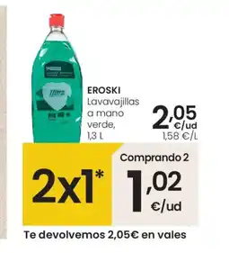 Eroski EROSKI Lavavajillas a mano verde oferta