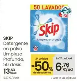 Eroski Skip - detergente en polvo limpieza profunda oferta