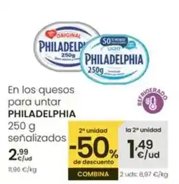 Eroski Philadelphia - en los quesos para untar senalizados oferta