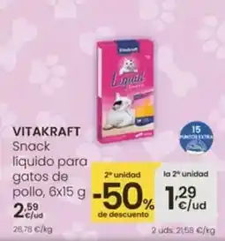 Eroski Vitakraft - snack liquido para gatos de pollo oferta