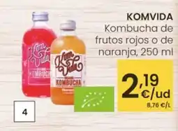 Eroski KOMVIDA Kombucha de frutos rojos o de naranja oferta