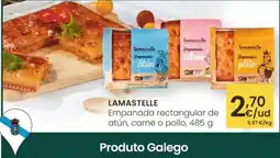 Eroski LAMASTELLE Empanada rectangular de atún, carne o pollo oferta