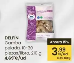 Eroski DELFÍN Gamba pelada, 10-30 piezas/libra oferta