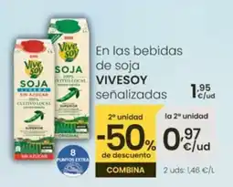 Eroski VIVESOY En las bebidas de soja señalizadas oferta