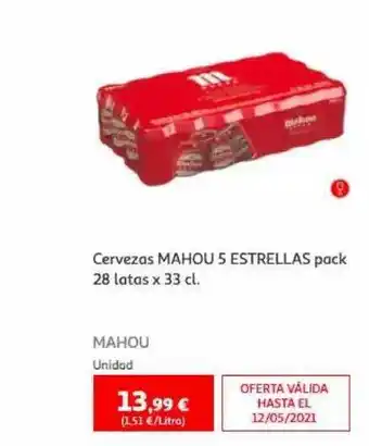 Mahou Cervezas 5 Estrellas 28 latas x 33cl