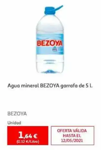 Alcampo Bezoya Agua Mineral Garrafa De 5 L. oferta