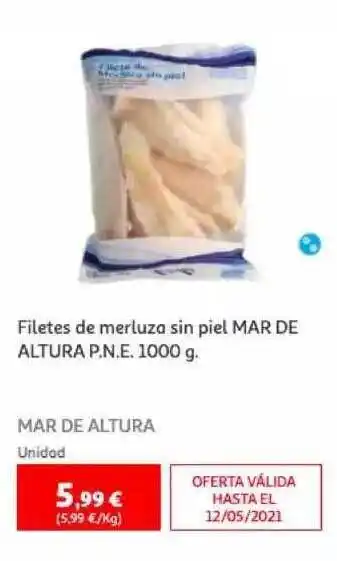 Alcampo Filetes De Merluza Sin Piel Mar De Altura P.N.E. 1000g oferta