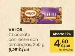 Eroski VALOR Chocolate con leche con almendras oferta