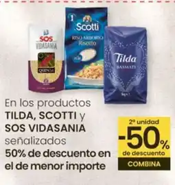 Eroski TILDA, SCOTTI Y SOS VIDASANIA En los productos oferta