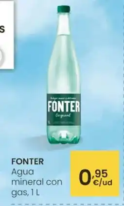 Eroski FONTER Agua mineral con gas oferta