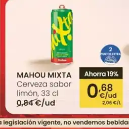 Eroski MAHOU MIXTA Cerveza sabor limón oferta