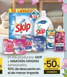 Eroski SKIP y MIMOSÍN ORIGINS En los productos señalizados oferta