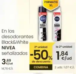 Eroski NIVEA En los desodorantes Black&White oferta