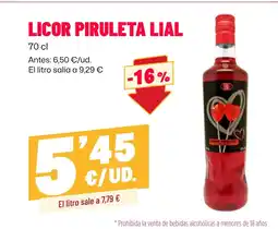 AhorraMas Licor piruleta lial oferta