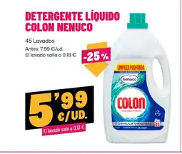 AhorraMas Detergente líquido colon nenuco oferta