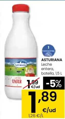Eroski ASTURIANA Leche entera, botella oferta