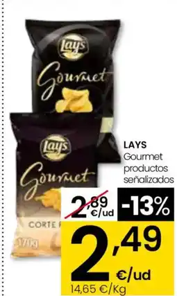 Eroski LAYS Gourmet productos señalizados oferta