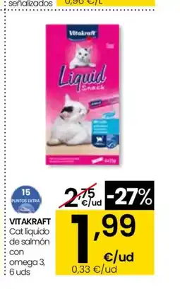 Eroski VITAKRAFT Cat liquido de salmón con omega 3 oferta