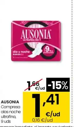 Eroski AUSONIA Compresa alas noche ultrafina oferta