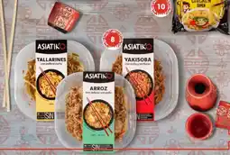 Supermercados Plaza ASIATIKO Arroz tres delicias con pollo Tallarines con pollo al curry Yakisoba con pollo y verduras oferta