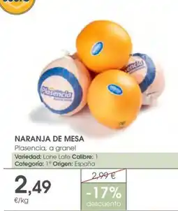 Supermercados Plaza Naranja de mesa plasencia oferta