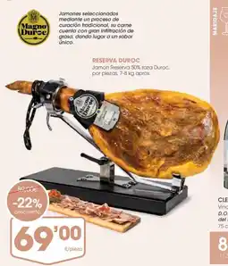 Supermercados Plaza RESERVA DUROC Jamon Reserva 50% raza Duroc, por piezas oferta