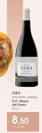 Supermercados Plaza CLEA Vino tinto crianza D.O. Ribera del Duero oferta