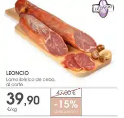 Supermercados Plaza LEONCIO Lomo ibérico de cebo oferta