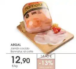 Supermercados Plaza ARGAL Jamón cocido Bonnatur, al corte oferta