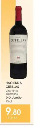 Supermercados Plaza HACIENDA CUTILLAS Vino tinto 10 meses D.O. Jumilla oferta
