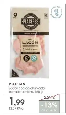 Supermercados Plaza PLACERES Lacón cocido ahumado cortado a mano oferta