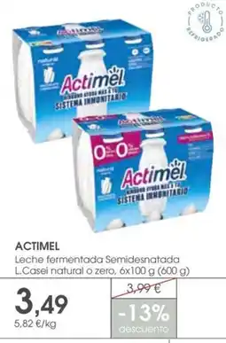 Supermercados Plaza ACTIMEL Leche fermentada Semidesnatada L.Casei natural o zero oferta