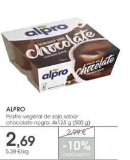 Supermercados Plaza ALPRO Postre vegetal de soja sabor chocolate negro oferta