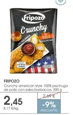 Supermercados Plaza FRIPOZO Crunchy american style 100% pechuga de pollo con salsa barbacoa oferta