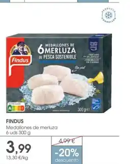 Supermercados Plaza FINDUS Medallones de merluza 6 uds oferta
