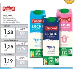 Supermercados Plaza PASCUAL Leche entera, semidesnatada o desnatada oferta