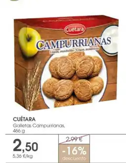Supermercados Plaza CUÉTARA Galletas Campurrianas oferta