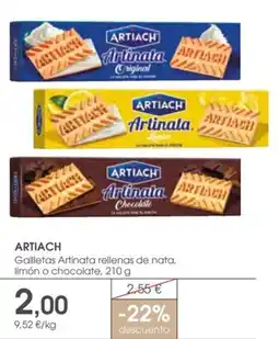 Supermercados Plaza ARTIACH Galletas Artinata rellenas de nata, limón o chocolate oferta
