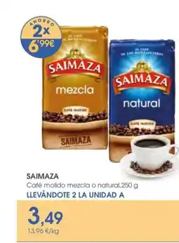 Supermercados Plaza SAIMAZA Café molido mezcla o natural oferta