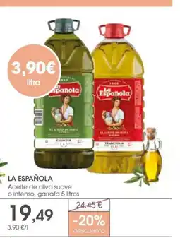 Supermercados Plaza LA ESPAÑOLA Aceite de oliva suave o intenso, garrafa oferta