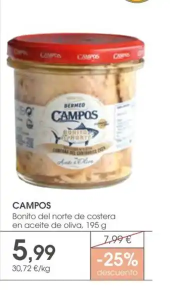 Supermercados Plaza CAMPOS Bonito del norte de costera en aceite de oliva oferta