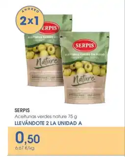 Supermercados Plaza SERPIS Aceitunas verdes nature oferta