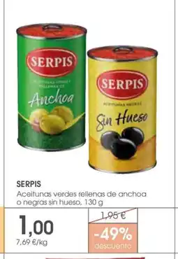 Supermercados Plaza SERPIS Aceitunas verdes rellenas de anchoa oferta