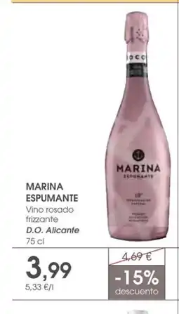 Supermercados Plaza MARINA ESPUMANTE Vino rosado frizzante D.O. Alicante oferta