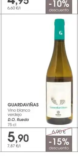 Supermercados Plaza GUARDAVIÑAS Vino blanco verdejo D.O. Rueda oferta