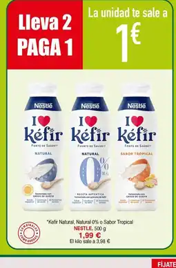 Masymas NESTLE Kefir Natural, Natural 0% o Sabor Tropical oferta