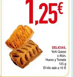 Masymas Delicias, york queso o atún, huevo y tomate oferta