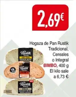 Masymas BIMBO Hogaza de Pan Rustik Tradicional, Cereales o Integral oferta