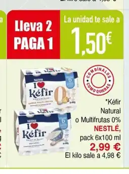 Masymas NESTLÉ Kéfir Natural o Multifrutas 0% oferta