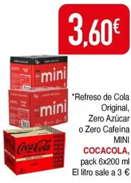 Masymas COCACOLA Refreso de Cola Original, Zero Azúcar o Zero Cafeína oferta